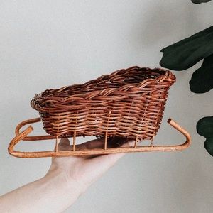 Wicker sleigh boho Christmas decoration